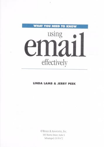 Tapa de Using email effectively