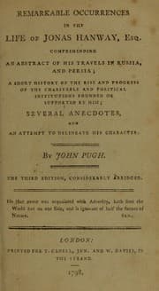 Tapa de Remarkable occurrences in the life of Jonas Hanway, Esq