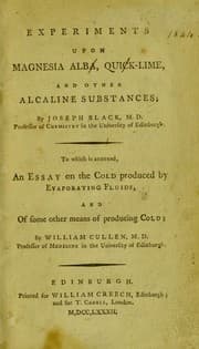 Tapa de Experiments upon magnesia alba, quick-lime, and other alcaline substances