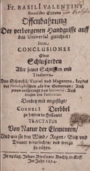 Tapa de Fr. BasilI Valentini Benedicter Ordens Offenbahrung der verborgenen Handgriffe auff das Universal gerichtet