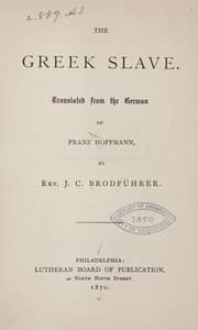 Tapa de The Greek slave