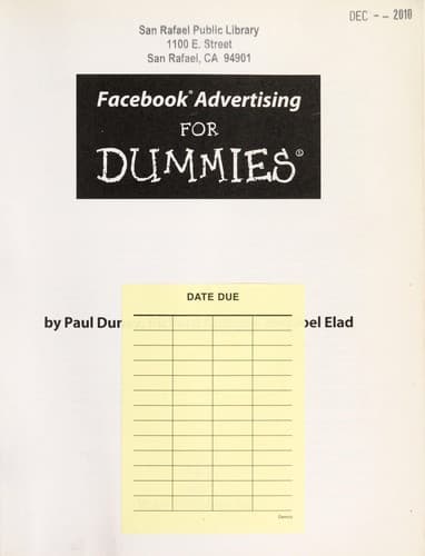 Tapa de Facebook advertising for dummies