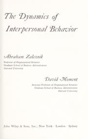 Tapa de The dynamics of interpersonal behavior