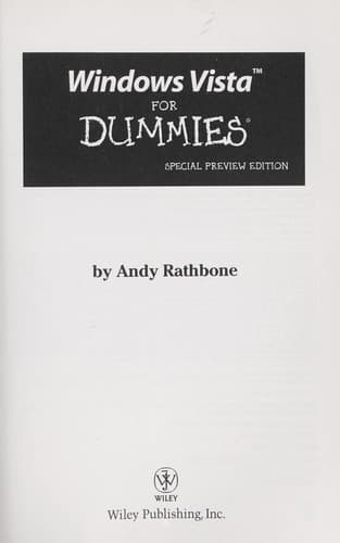 Tapa de Windows Vista for dummies