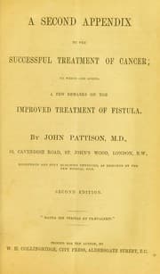 Tapa de A second appendix to the successful treatment of cancer