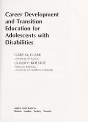 Tapa de Career development and transition education for adolescents with disabilities