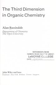 Tapa de The third dimension in organic chemistry