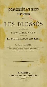 Tapa de Consid©♭rations cliniques sur les bless©♭s qui ont ©♭t©♭ re©ʹus ©  l'Hopital de la Charit©♭, pendant et apr©·s les journ©♭es des 27, 28, et 29 juillet