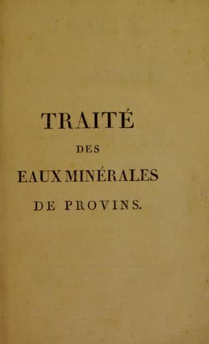 Tapa de Trait©♭ des eaux min©♭rales de Provins