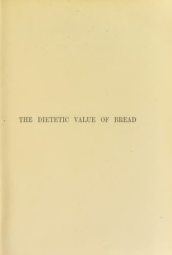 Tapa de The dietetic value of bread