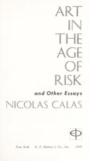 Tapa de Art in the age of risk and other essays