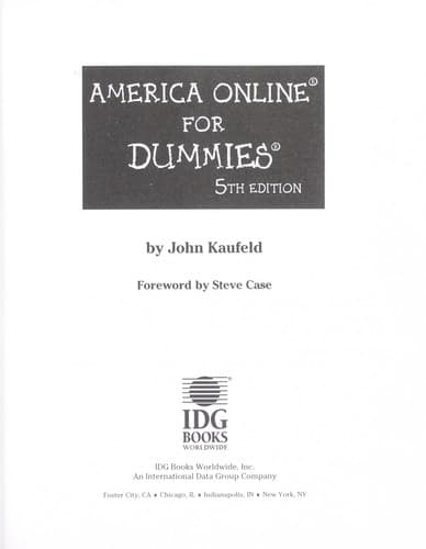 Tapa de America Online for dummies
