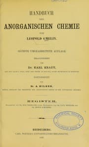 Tapa de Handbuch der anorganischen Chemie