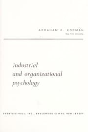 Tapa de Industrial and organizational psychology