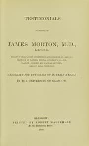 Tapa de Testimonials in favour of James Morton, M.D., L.R.C.S.E. ...