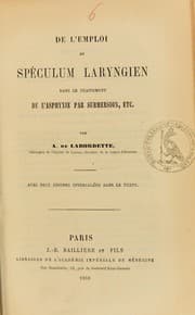 Tapa de De l'emploi du sp©♭culum laryngien dans le traitement de l'asphyxie par submersion, etc