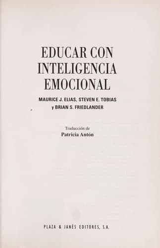 Tapa de Educar con inteligencia emocional