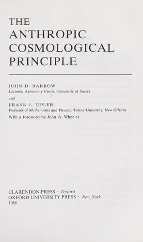 Tapa de The anthropic cosmological principle