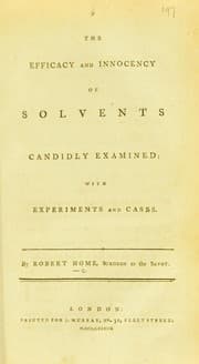 Tapa de The efficacy and innocency of solvents candidly examined