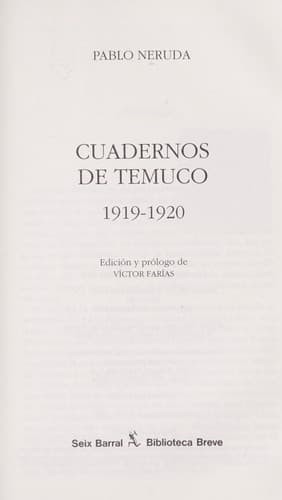Tapa de Cuadernos de Temuco 1919-1920