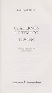 Tapa de Cuadernos de Temuco 1919-1920