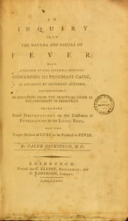 Tapa de An Inquiry into the nature and causes of fever
