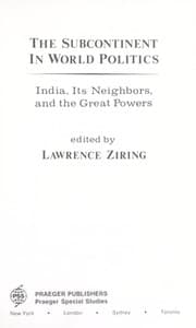 Tapa de The Subcontinent in world politics