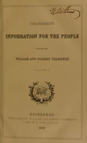Tapa de Chambers's information for the people