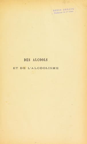 Tapa de Des alcools et de l'alcoolisme
