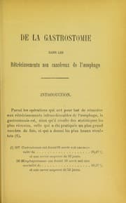 Tapa de De la gastrostomie dans les r©♭tr©♭cissements non canc©♭reux de l'oesophage