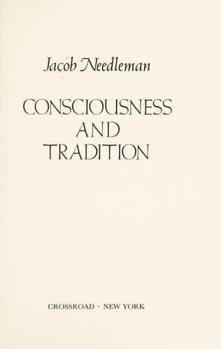 Tapa de Consciousness and tradition