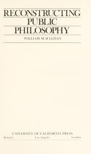 Tapa de Reconstructing public philosophy