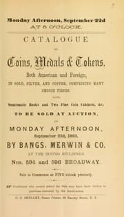 Tapa de Catalogue of coins, medals & tokens ...