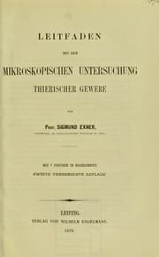 Tapa de Leitfaden bei der mikroskopischen Untersuchung thierischer Gewebe