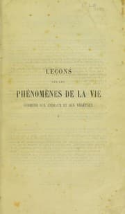 Tapa de Le©ʹons sur les ph©♭nom©·nes de la vie communs aux animaux et aux v©♭g©♭taux
