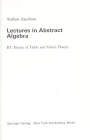 Tapa de Lectures in Abstract Algebra III