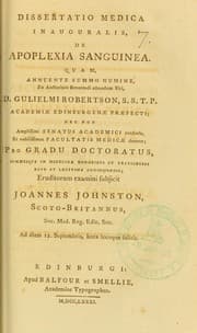 Tapa de Dissertatio medica inauguralis, de apoplexia sanguinea