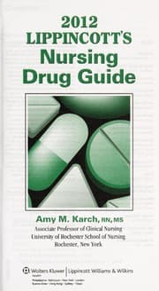 Tapa de 2012 Lippincott's nursing drug guide