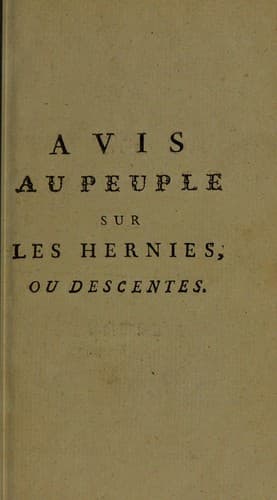 Tapa de Avis au peuple sur les hernies