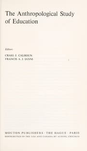 Tapa de The Anthropological study of education