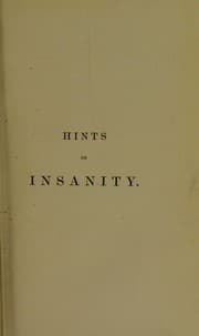 Tapa de Hints on insanity