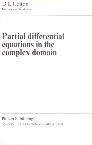 Tapa de Partial differential equations in the complex domain