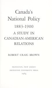 Tapa de Canada's national policy, 1883-1900