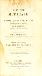 Tapa de Clinique m©♭dicale, ou choix d'observations recueillies ©  l'hospital de la Charit©♭ (clinique de M. Lerminier) ..