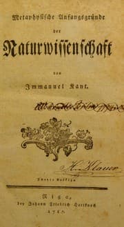 Tapa de Metaphysische Anfangsgr©ơnde der Naturwissenschaft