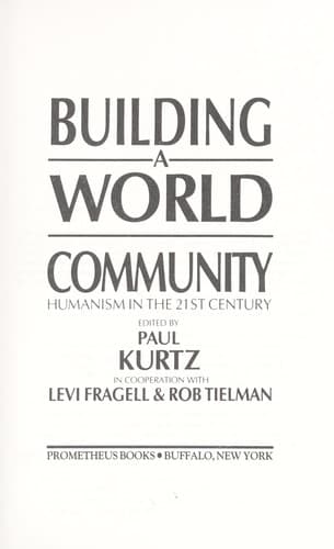 Tapa de Building a world community