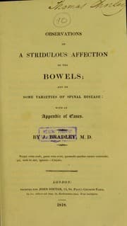 Tapa de Observations on a stridulous affection of the bowels ; and on some varieties of spinal disease