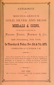 Tapa de Catalogue of miscellaneous gold, silver and brass medals & coins ...