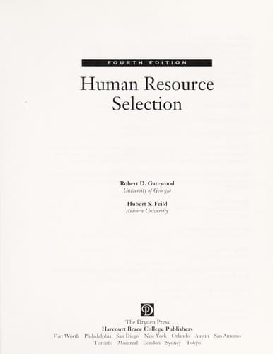 Tapa de Human resource selection