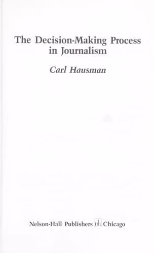 Tapa de The decision-making process in journalism